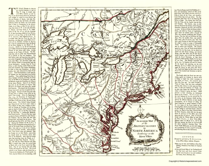 America north colonies ohio river colonial eastern states united bordering accurate english map anon subject