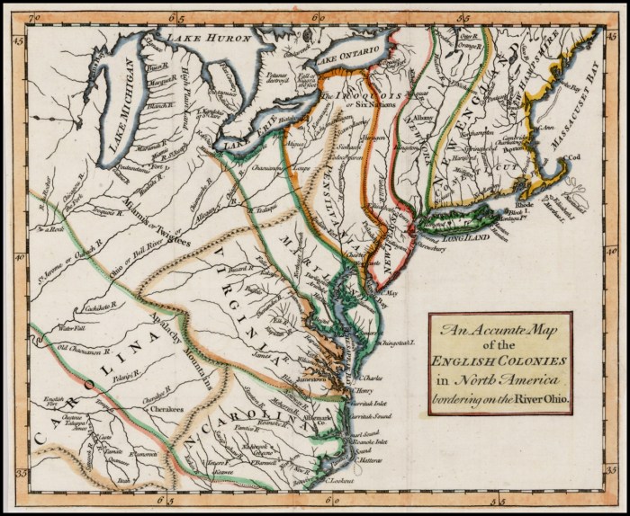 Ohio colonies 1754 bordering cleaveland moses