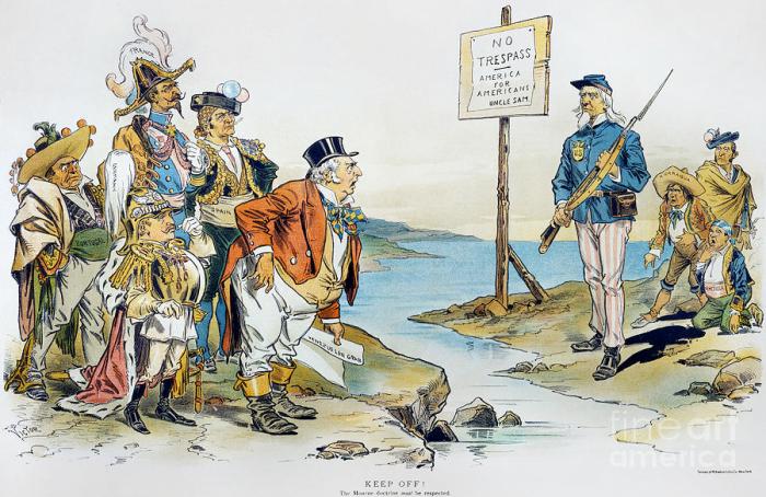 Uncle sam monroe doctrine cartoon meaning