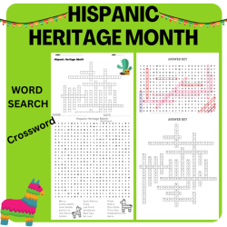 Hispanic heritage month word search answer key